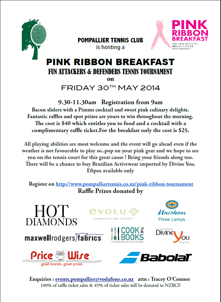 Read more about the article Pompallier Pink Ribbon Breakfast Tournament